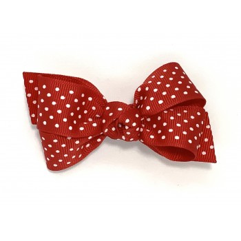Red Swiss Dots Bow - 3 inch